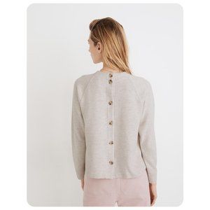 Madewell Button-Back Cream Sweater Top